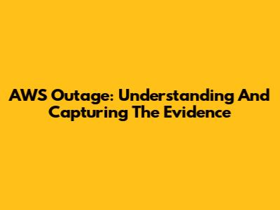 AWS Outage: Understanding And Capturing The Evidence