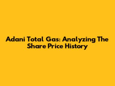 Adani Total Gas: Analyzing The Share Price History