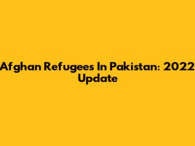 Afghan Refugees In Pakistan: 2022 Update