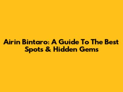 Airin Bintaro: A Guide To The Best Spots & Hidden Gems