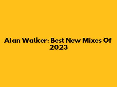 Alan Walker: Best New Mixes Of 2023