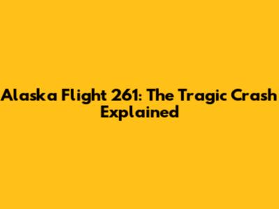 Alaska Flight 261: The Tragic Crash Explained