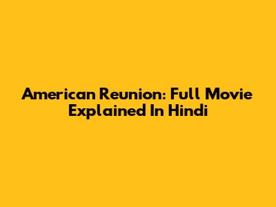 American Reunion: Full Movie Explained In Hindi