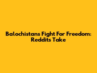 Balochistan's Fight For Freedom: Reddit's Take