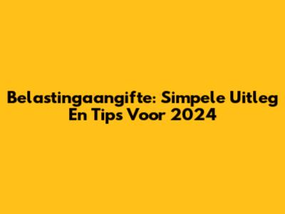Belastingaangifte: Simpele Uitleg En Tips Voor 2024