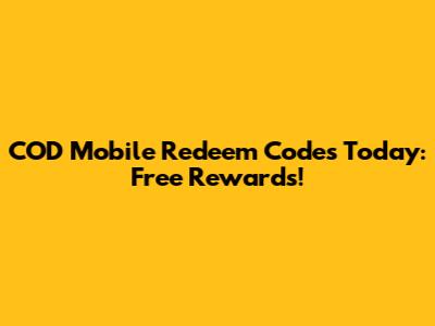COD Mobile Redeem Codes Today: Free Rewards!