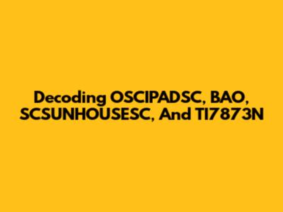 Decoding OSCIPADSC, BAO, SCSUNHOUSESC, And TI7873N