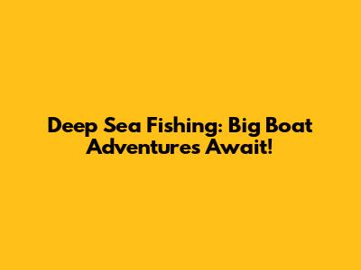 Deep Sea Fishing: Big Boat Adventures Await!
