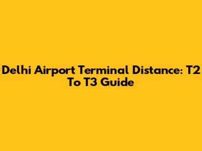 Delhi Airport Terminal Distance: T2 To T3 Guide