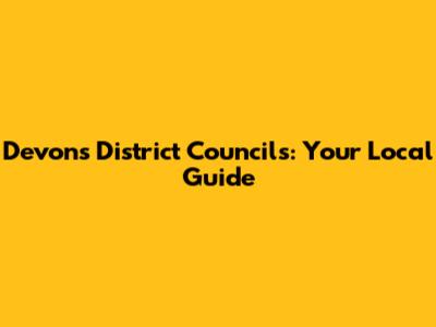 Devon's District Councils: Your Local Guide