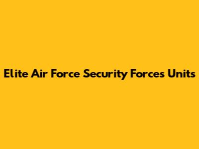 Elite Air Force Security Forces Units