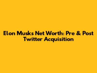 Elon Musk's Net Worth: Pre & Post Twitter Acquisition