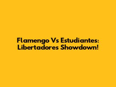 Flamengo Vs Estudiantes: Libertadores Showdown!