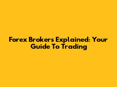 Forex Brokers Explained: Your Guide To Trading
