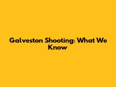 Galveston Shooting: What We Know