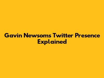 Gavin Newsom's Twitter Presence Explained