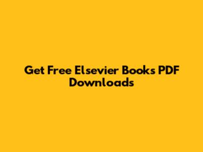 Get Free Elsevier Books PDF Downloads