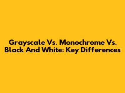 Grayscale Vs. Monochrome Vs. Black And White: Key Differences