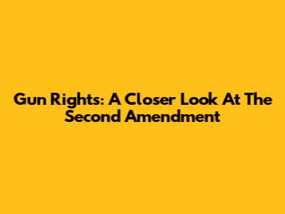 Gun Rights: A Closer Look At The Second Amendment
