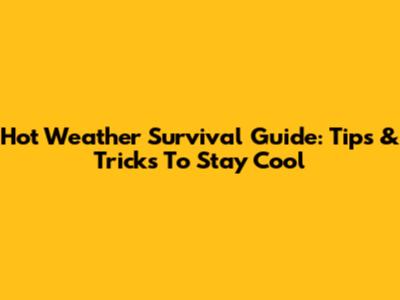 Hot Weather Survival Guide: Tips & Tricks To Stay Cool