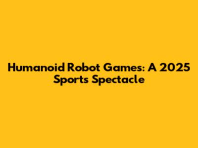Humanoid Robot Games: A 2025 Sports Spectacle