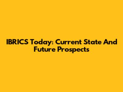 IBRICS Today: Current State And Future Prospects