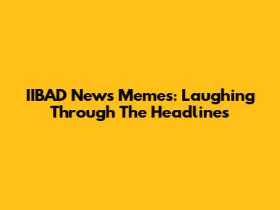 IIBAD News Memes: Laughing Through The Headlines