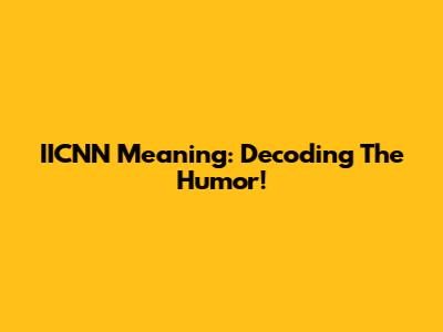 IICNN Meaning: Decoding The Humor!