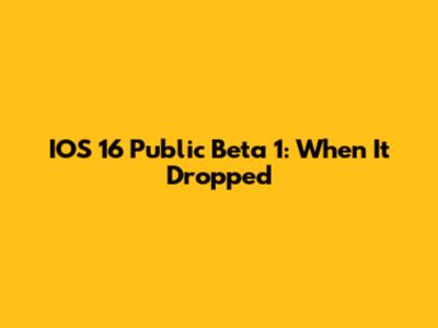 IOS 16 Public Beta 1: When It Dropped