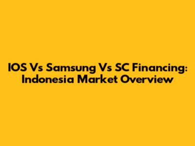 IOS Vs Samsung Vs SC Financing: Indonesia Market Overview