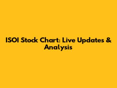 ISOI Stock Chart: Live Updates & Analysis