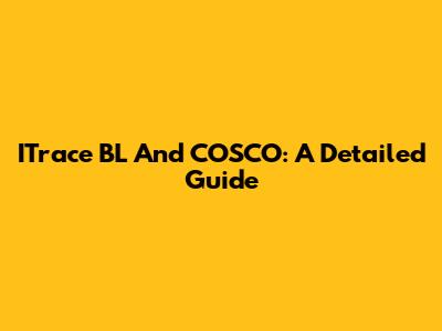 ITrace BL And COSCO: A Detailed Guide