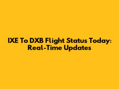 IXE To DXB Flight Status Today: Real-Time Updates