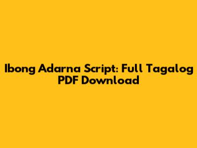 Ibong Adarna Script: Full Tagalog PDF Download