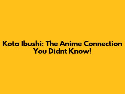 Kota Ibushi: The Anime Connection You Didn't Know!