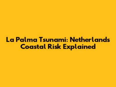 La Palma Tsunami: Netherlands' Coastal Risk Explained