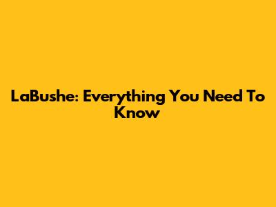 LaBushe: Everything You Need To Know