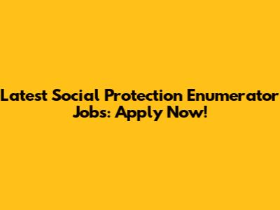 Latest Social Protection Enumerator Jobs: Apply Now!
