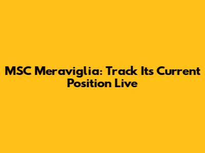 MSC Meraviglia: Track Its Current Position Live