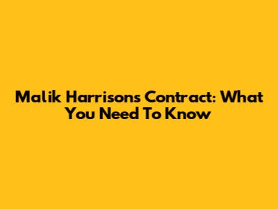 Malik Harrison's Contract: What You Need To Know