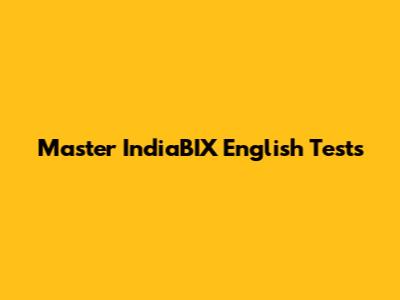 Master IndiaBIX English Tests