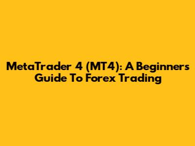 MetaTrader 4 (MT4): A Beginner's Guide To Forex Trading