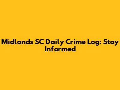 Midlands SC Daily Crime Log: Stay Informed
