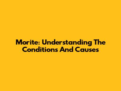 Morite: Understanding The Conditions And Causes