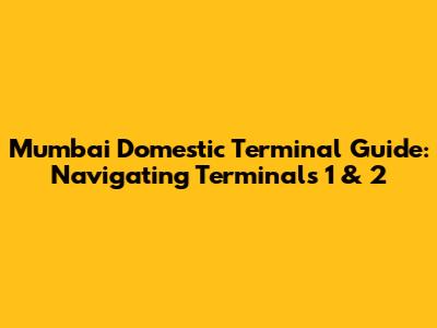Mumbai Domestic Terminal Guide: Navigating Terminals 1 & 2