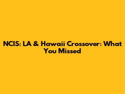 NCIS: LA & Hawai'i Crossover: What You Missed