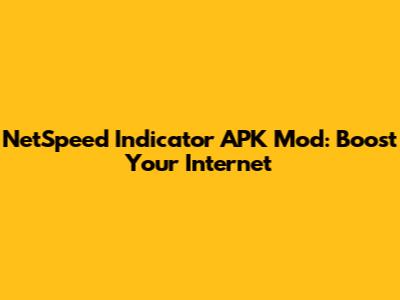 NetSpeed Indicator APK Mod: Boost Your Internet