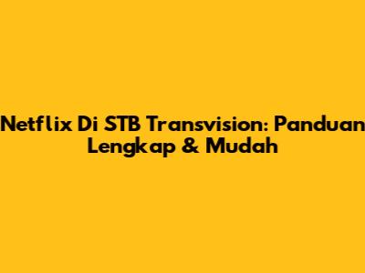 Netflix Di STB Transvision: Panduan Lengkap & Mudah