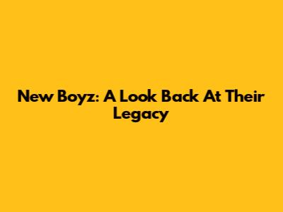 New Boyz: A Look Back At Their Legacy