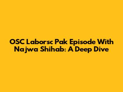 OSC Laborsc Pak Episode With Najwa Shihab: A Deep Dive